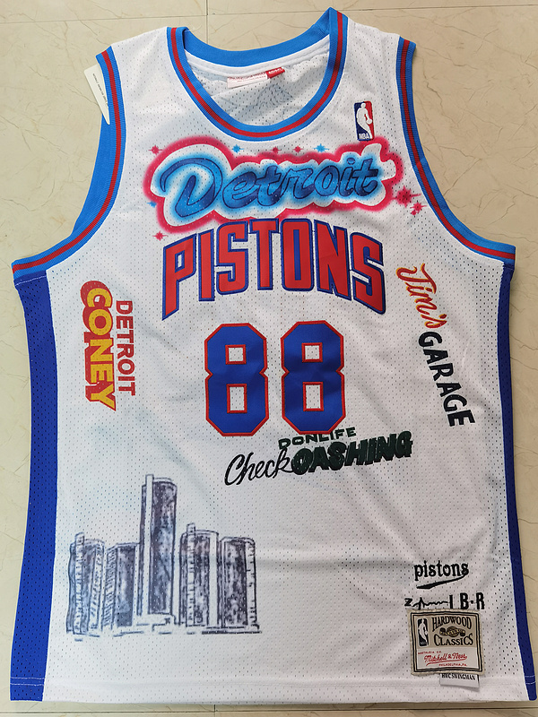 Cheap Men Detroit Pistons 88 Don white NBA jerseys Print